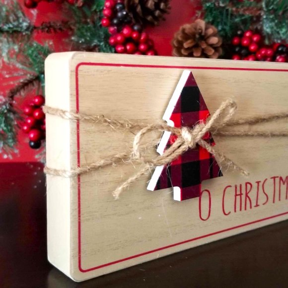 Wooden Block Sign, Christmas Holiday, Home Décor. "O Christmas Tree" - Picture 4 of 5